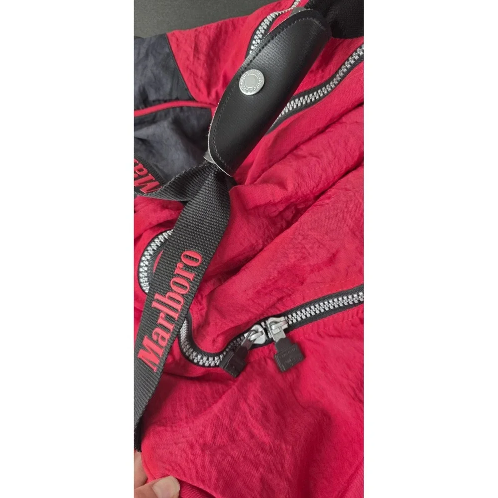 Marlboro Unlimited Vintage 1990s Large Duffle Travel Gym Bag Logo Y2K Red